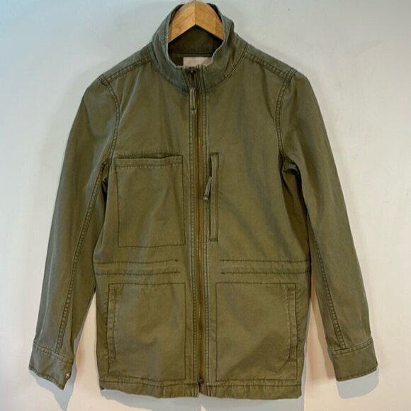 Madewell Olive Green Passage Military Zip Up Utility Button Jacket Coat size S - Picture 1 of 10
